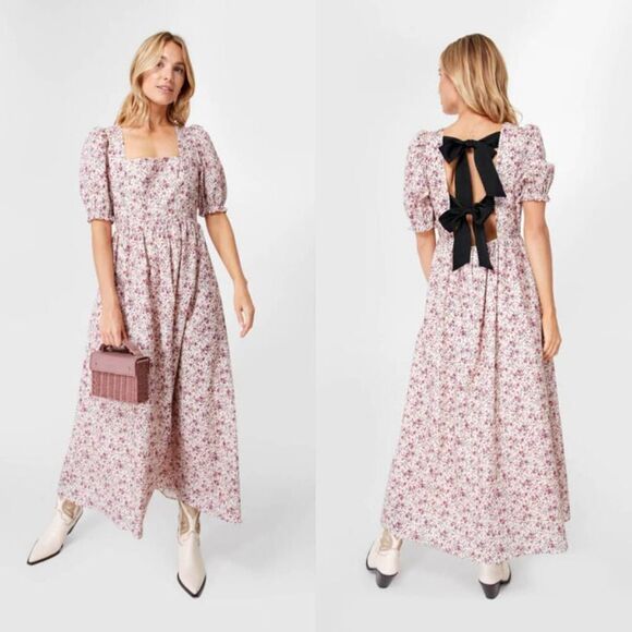 Tuckernuck HYACINTH HOUSE Pink Floral Isla Maxi Dress S NWOT - Picture 1 of 12